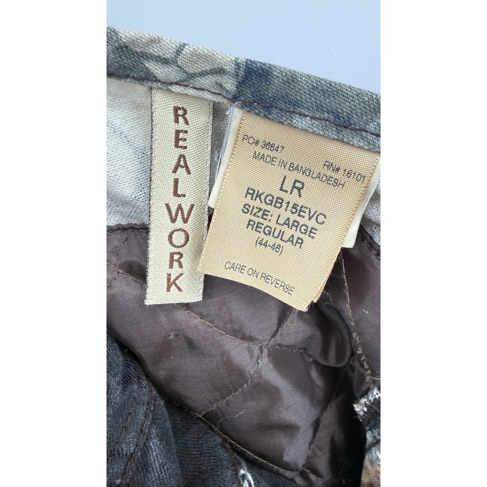 Real Workwear Realtree Camo Insulated Bib Overalls Men's Large Regular‎ 39x27.5 - Picture 4 of 16